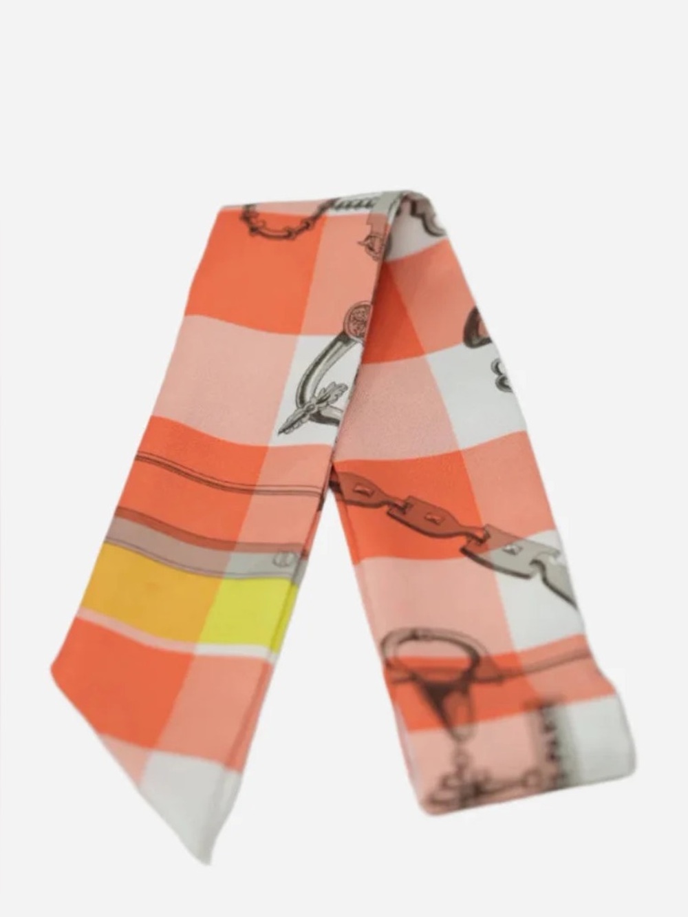 Hermes Orange Print Twilly